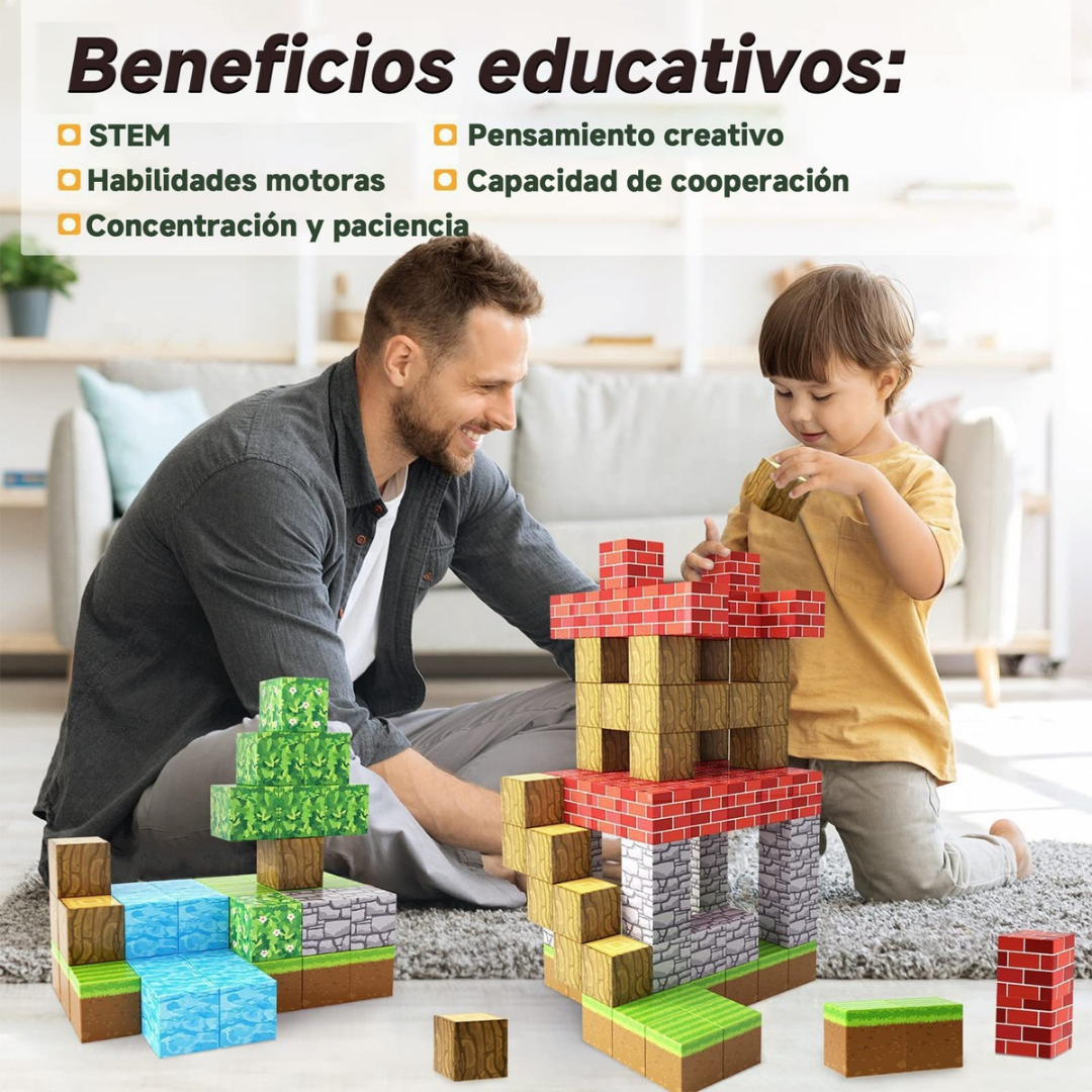 Bloques Magnéticos Bosque Niños 75 PCS