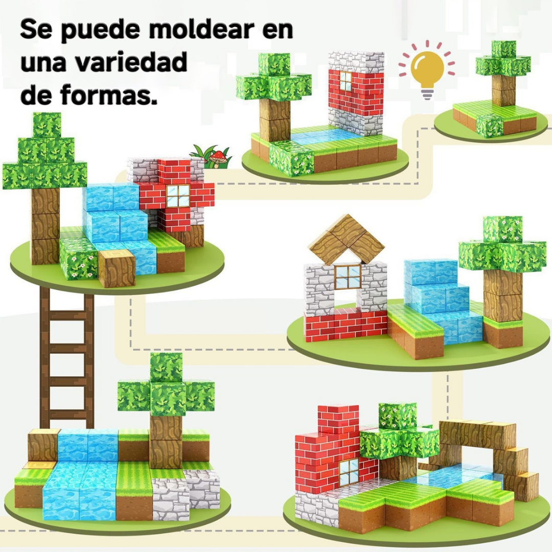 Bloques Magnéticos Bosque Niños 75 PCS
