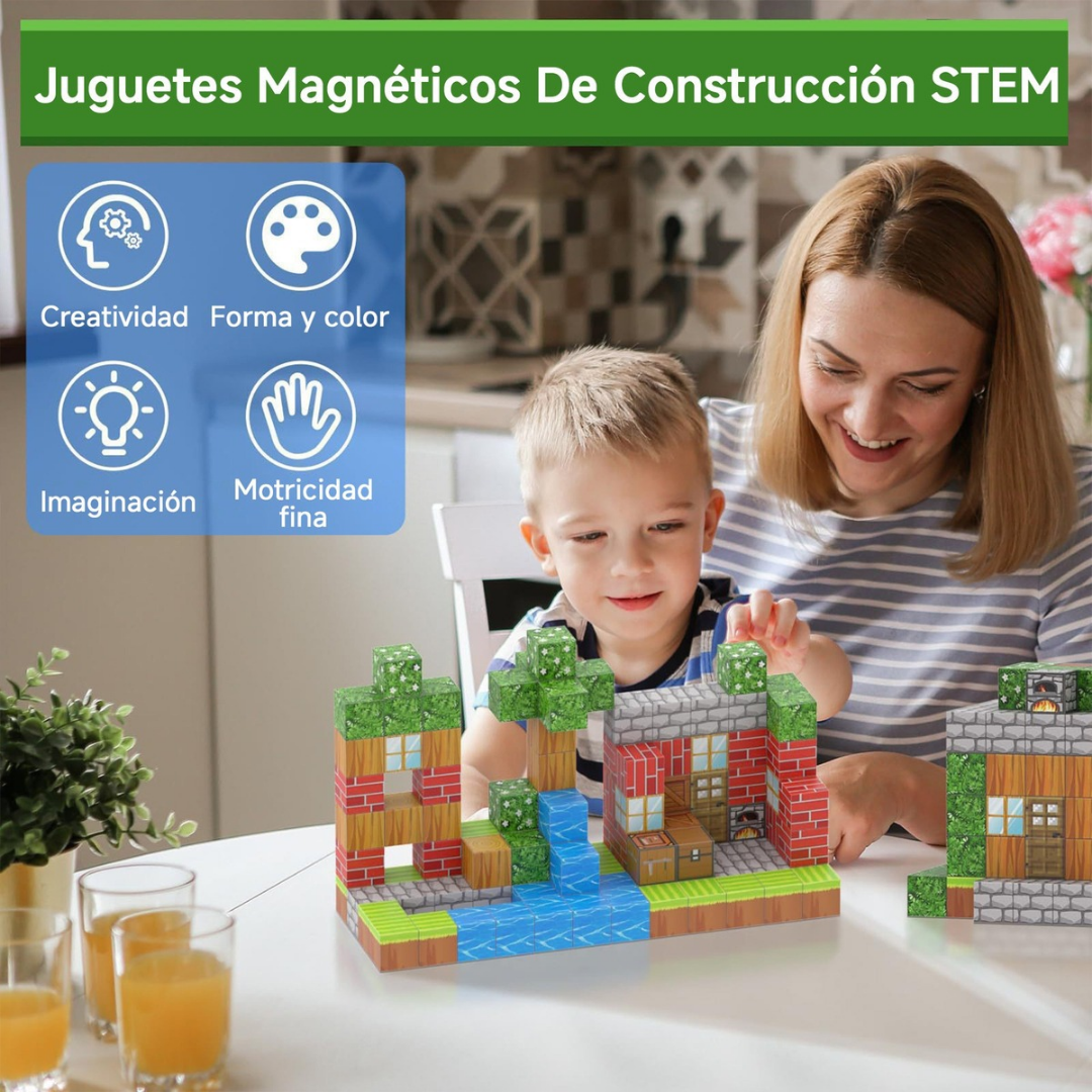Bloques Magnéticos Bosque Niños 75 PCS